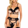 Roma Costume Ostrich Feather Lingerie Set