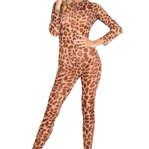 Roma Costume Sheer Leopard Bodysuit