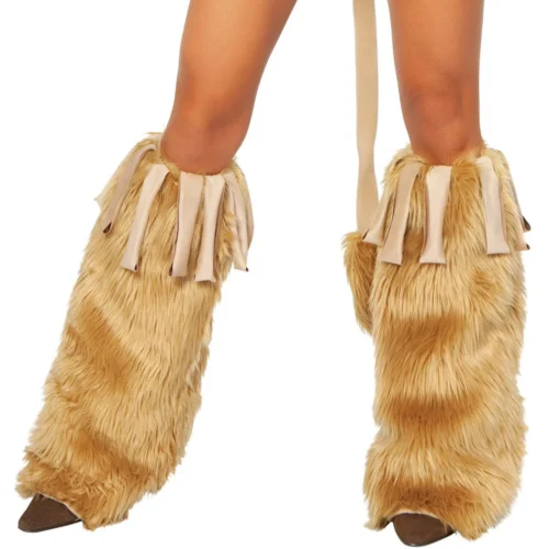 Roma Costume Furry Fringe Leg Warmers