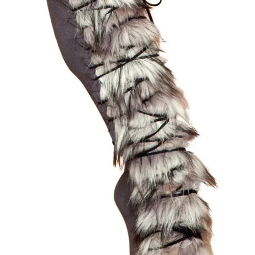 Roma Costume Suede And Fur Leg Warmers Hosiery