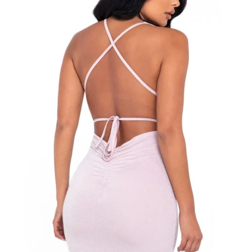 Roma Baby Pink Glitter Cocktail Dress Dresses