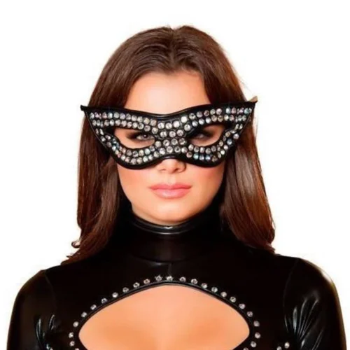 Roma Costume Accessories Rhinestone Cat Eye Mask