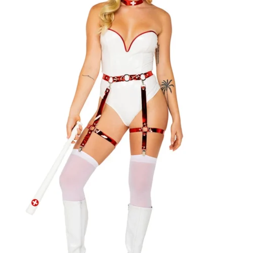 Roma Naughty Vinyl Nurse Costume Sexy Halloween Costumes
