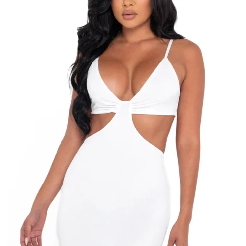Roma Dresses White Cut Out Mini Dress