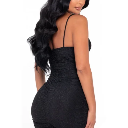Roma Ruched Glitter Mini Dress Dresses