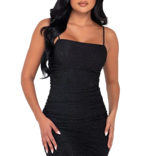 Roma Ruched Glitter Mini Dress Dresses