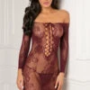 René Rofé Tie Breaker Long Sleeve Chemise Lingerie