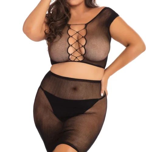 René Rofé Plus Size Back Story Top And Skirt