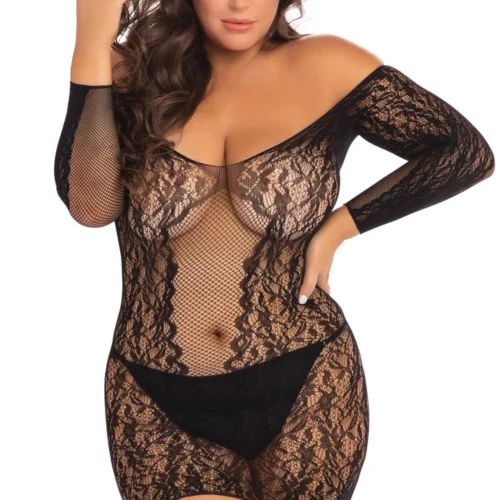 René Rofé Plus Size Demure Long Sleeve Chemise