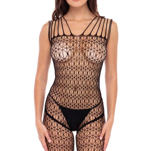 René Rofé Neo Geo Crotchless Bodystocking