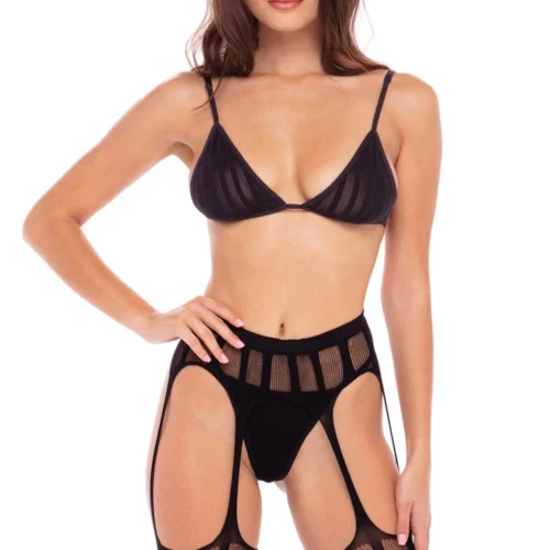 René Rofé Lingerie Straight Up Garter And Bra Set