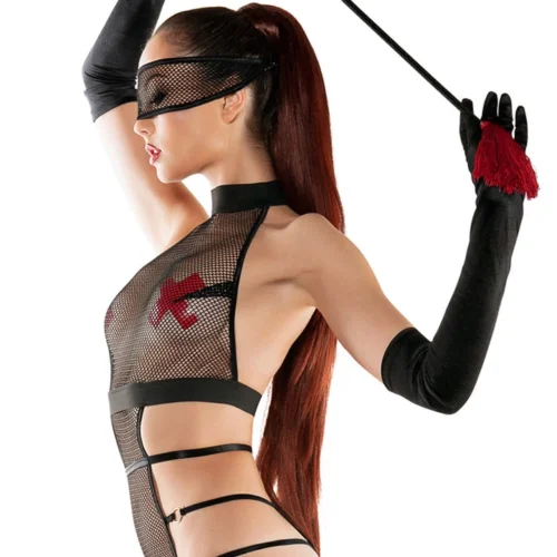 Starline Mesh Halter Bondage Bodysuit