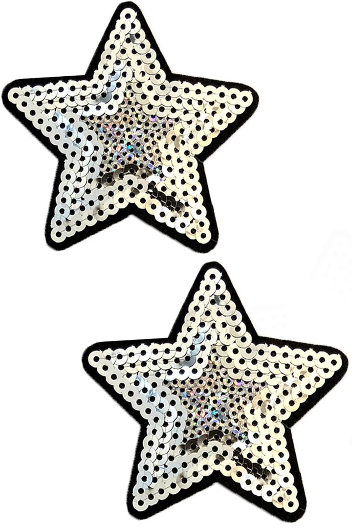 NevaNude Super Star Silver Sequin Pasties 1 NevaNude Super Star Silver Sequin Pasties