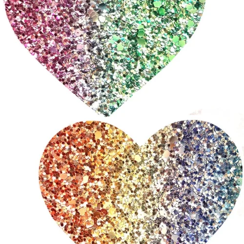 NevaNude Super Sparkle Rock Glitter Hearts Nipple Pasties