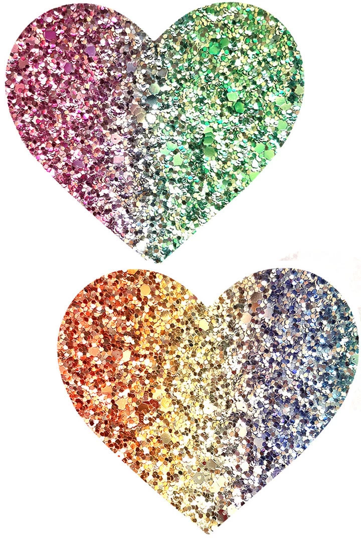 NevaNude Super Sparkle Rock Glitter Hearts Nipple Pasties 1 NevaNude Super Sparkle Rock Glitter Hearts Nipple Pasties