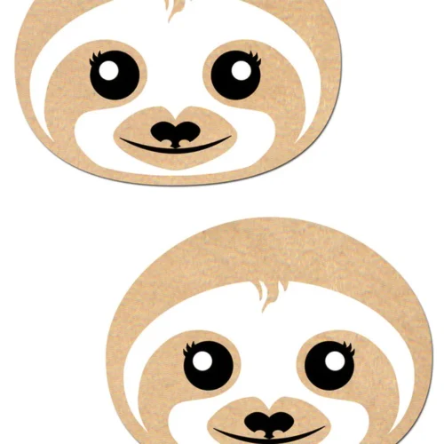 Pastease Fierce Sloth On Nude Vegan Suede Nipple Pasties