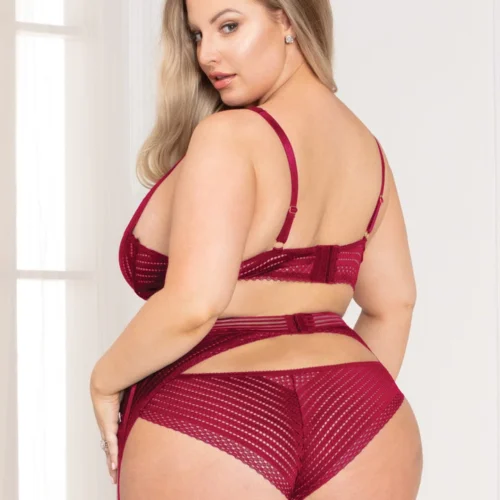 Seven Till Midnight Plus Size Retro Bra, Garter And Panty Set