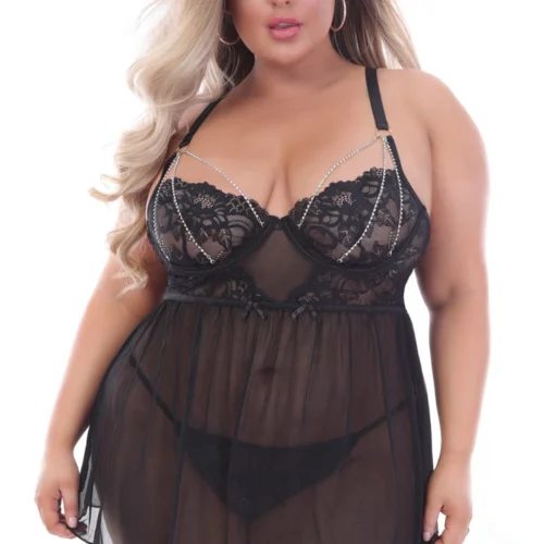 Seven Till Midnight Plus Size Diamonds Are Forever Babydoll