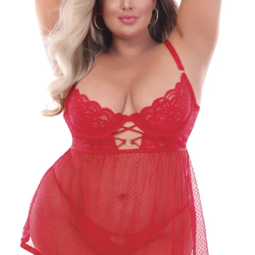 Seven Till Midnight Plus Size Heart's Desire Underwire Babydoll
