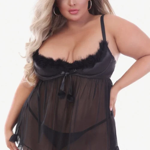Seven Till Midnight Plus Size Jingle All The Way Babydoll Plus Size Lingerie