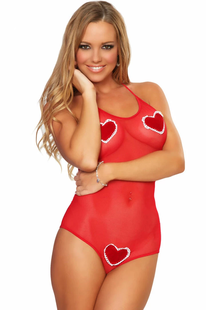 3WISHES Sheer Hearts Valentine Lingerie Teddy Lingerie 5 3WISHES Sheer Hearts Valentine Lingerie Teddy Lingerie