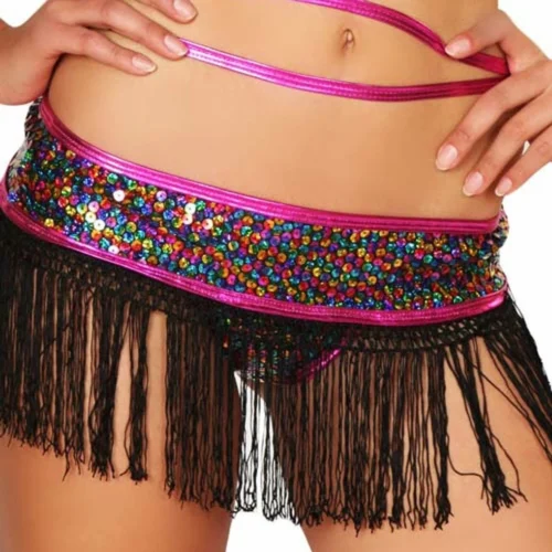 3WISHES Fringe Reflections Multi Colored Club Wear Outfit