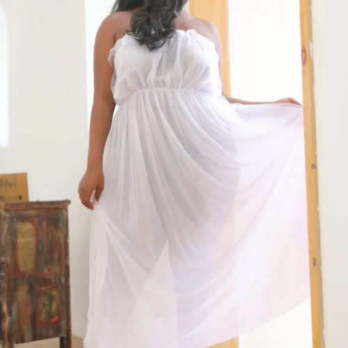 3WISHES Plus Size White Mesh Lingerie Gown 8 3WISHES Plus Size White Mesh Lingerie Gown
