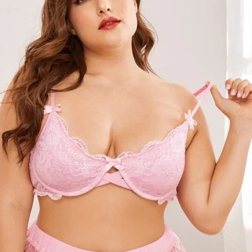 3WISHES Perfectly Pink Plus Bra Set Plus Size 6 3WISHES Perfectly Pink Plus Bra Set Plus Size