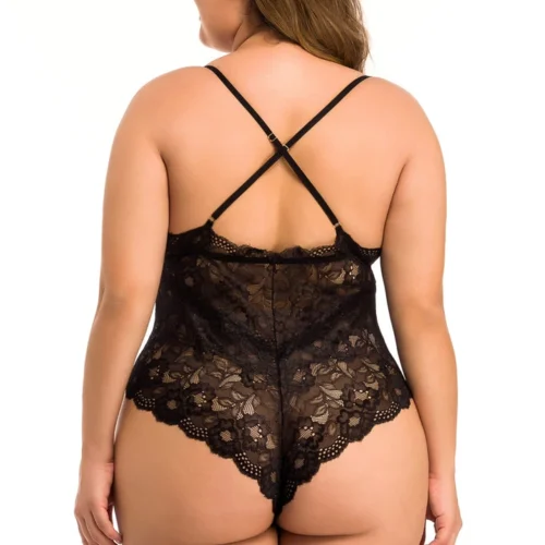 3WISHES Plus Size Lucky In Lace Teddy