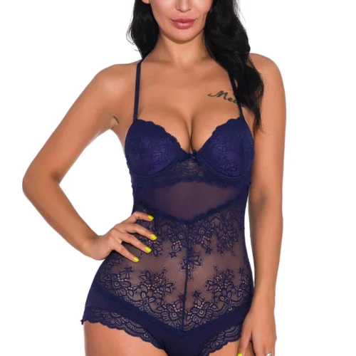 3WISHES Racy Retro Lace Teddy