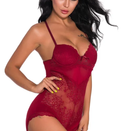 3WISHES Racy Retro Lace Teddy