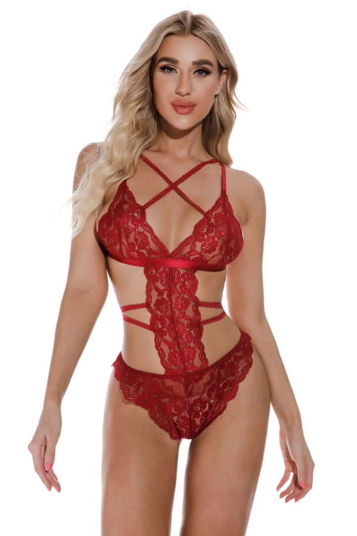 3WISHES Multi Strap Lace Lingerie Teddy 4 3WISHES Multi Strap Lace Lingerie Teddy