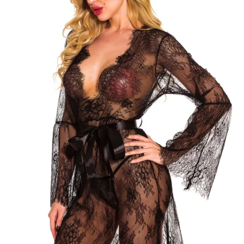 3WISHES Romantic Eyelash Lace Chemise Lingerie