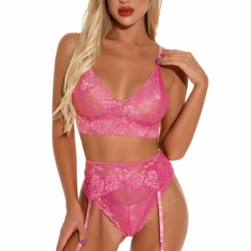 3WISHES Beauty Bralette And Garter Panty
