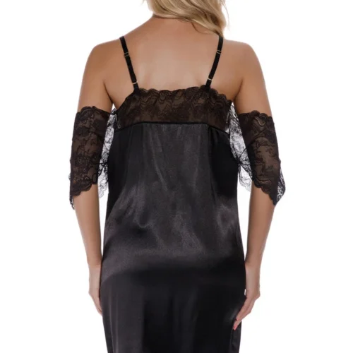 3WISHES Lingerie Cold Shoulder Satin Chemise