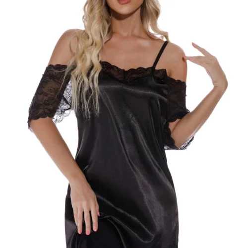 3WISHES Lingerie Cold Shoulder Satin Chemise 9 3WISHES Lingerie Cold Shoulder Satin Chemise