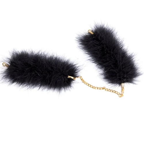 3WISHES Black Fuzzy Handcuffs 6 3WISHES Black Fuzzy Handcuffs