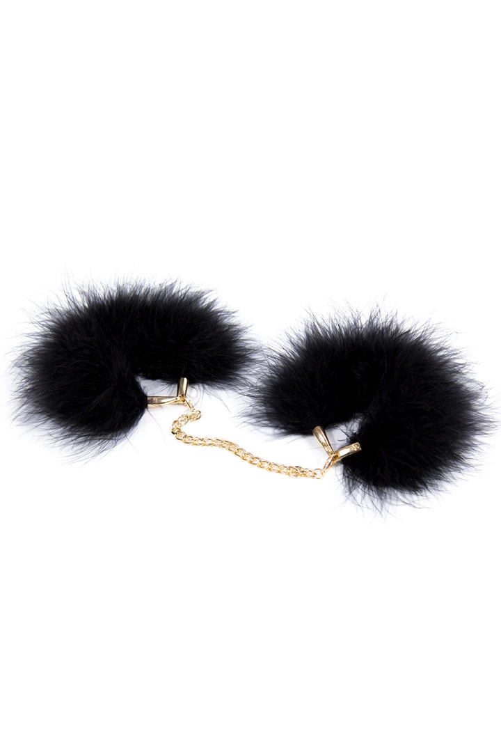 3WISHES Black Fuzzy Handcuffs 4 3WISHES Black Fuzzy Handcuffs