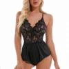 3WISHES Lingerie Peek-a-Boo Romper
