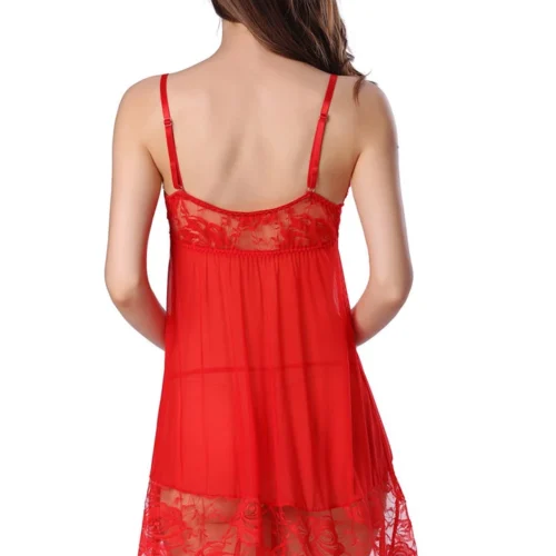 3WISHES Lingerie Mesh And Lace Blushing Babydoll