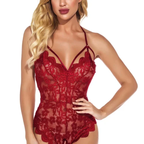 3WISHES Seductive Scalloped Lace Teddy