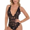 3WISHES Split Crotch Lace Teddy