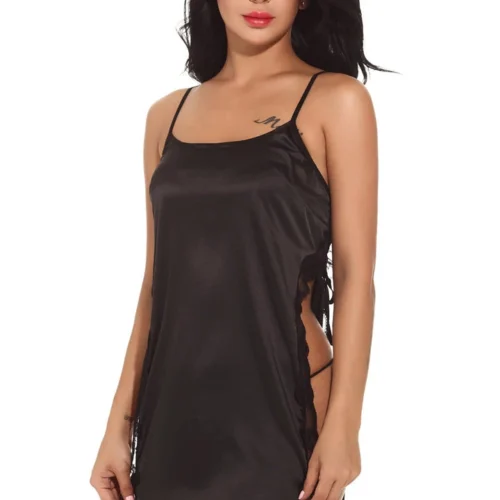 3WISHES Lingerie Open Side Satin Chemise 10 3WISHES Lingerie Open Side Satin Chemise