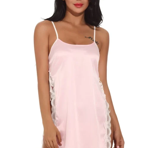 3WISHES Lingerie Open Side Satin Chemise 11 3WISHES Lingerie Open Side Satin Chemise