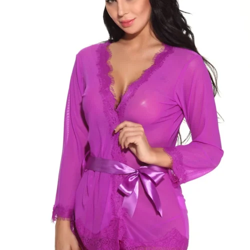 3WISHES Lingerie Magic In Mesh Robe