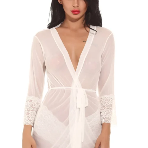 3WISHES Lingerie Sheer Desires Robe