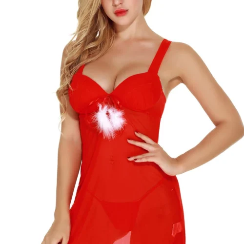 3WISHES Santa's Midnight Treat Chemise Chemise Lingerie