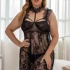 3WISHES Plus Size Lace And Ruffles Babydoll