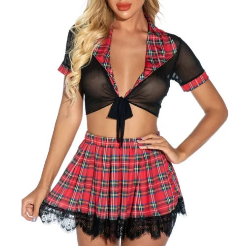 3WISHES Sassy School Uniform Lingerie Set