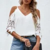 3Wishes White Cold Shoulder Top